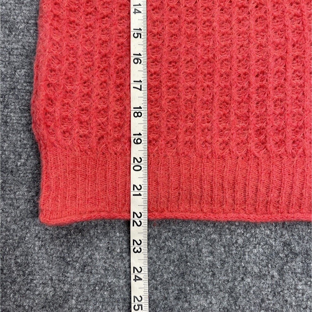 Anthropologie Sweater Womens Medium Ruffle Neck Waffle Knit Cropped Wool Blend - Picture 6 of 8
